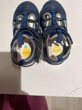 OVO Kids Navy & Gray Closed Toe Sandals with Hook-and-Loop Strap